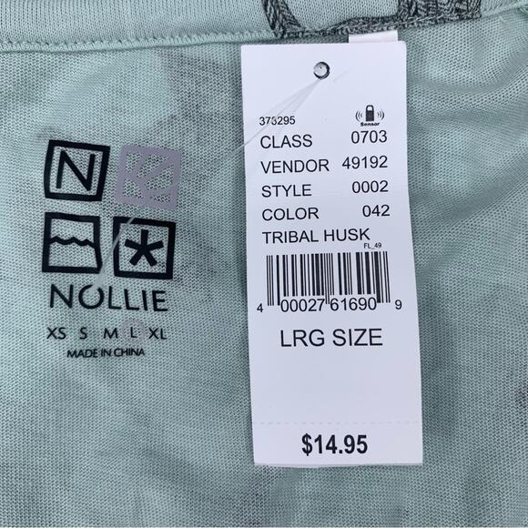 Nolie Pacsun NWT Top Tribal Huskies Print Short Sleeve Mint Green Size L - Picture 11 of 12